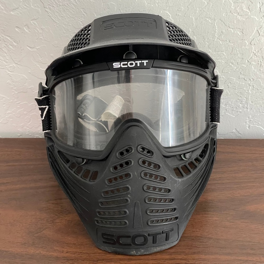 SCOTT Paintball Mask Black Full Face Protection with Visor made in‎ USA AirSoft